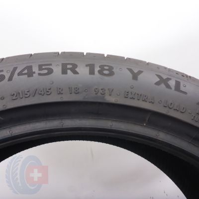 4. Opony 215/45 R18 2x CONTINENTAL 93Y XL PremiumContact 6 Letnie 2023 Nieużywane 