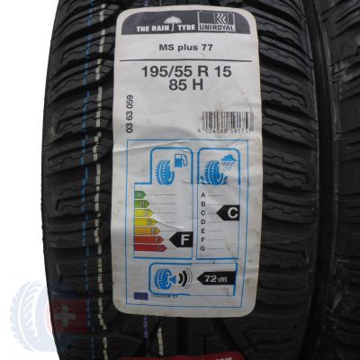 3. 4 x UNIROYAL 195/55 R15 85H MS Plus 77 Zima 2017 JAK NOWE