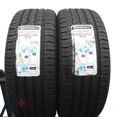 3. Opony 215/55 R16 4x CONTINENTAL 97W XL ContiPremiumContact 5 Letnie 2018 Nieużywane