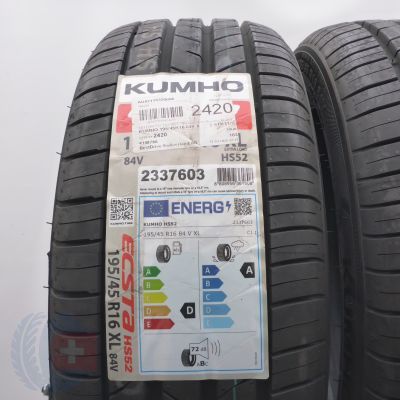 3. Opony 195/45 R16 2x KUMHO 84V Ecsta HS52 Letnie 2024 