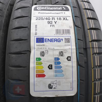 2. Opony 225/40 R18 2x CONTINENTAL 92Y XL PremiumContact 7 Letnie 2023