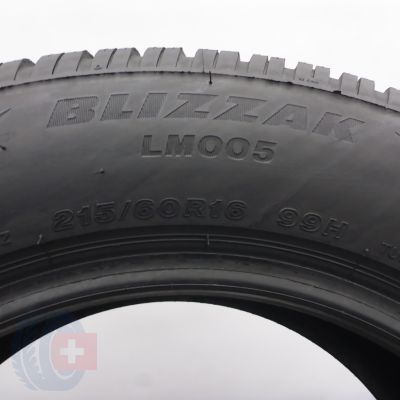 5. Opony 215/60 R16 2x BRIDGESTONE 99H XL Blizzak LM005 Zimowe 2024 6,5-7mm