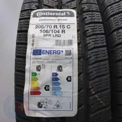 3. Opony 205/70 R15C 4x CONTINENTAL 106/104R VanContact Winter Zimowe 2022 Nieużywane 