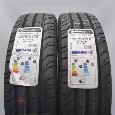 Opony 195/75 R16C 2x CONTINENTAL 107/105R ContiVanContact 200 Letnie 2021