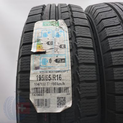 2. Opony 195/65 R16C 2x NOKIAN 104/102T Weatherproof C Zimowe 2017 Nieużywane