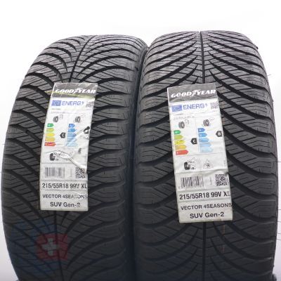 4. Opony 215/55 R18 4x GOODYEAR 99V XL Vector 4Seasons SUV Gen-2 Wielosezonowe 2022 Nieużywane