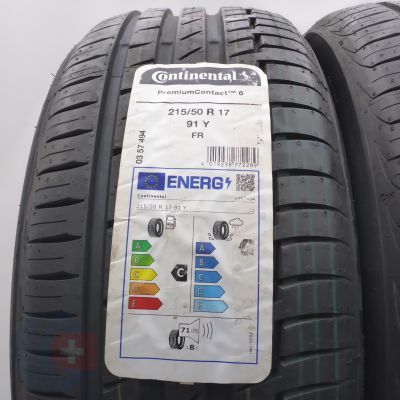 2. Opony 215/50 R17 2x CONTINENTAL 91Y PremiumContact 6 Letnie 2023