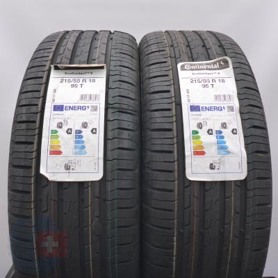 5. Opony 215/55 R18 4x CONTINENTAL 95T EcoContact6 Letnie 2023 Nieużywane Jak Nowe