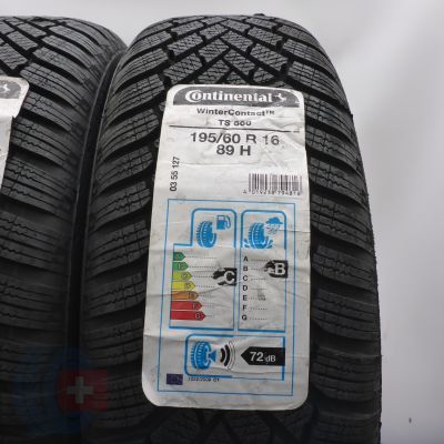 3. Opony 195/60 R16 4x CONTINENTAL 89H WinterContact Ts860 Zimowe 2020 Nieużywane 