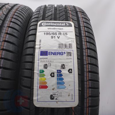 2. Opony 195/65 R15 4x CONTINENTAL 91V UltraContact Letnie 2022 