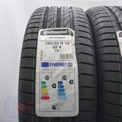 2. Opony 185/55 R16 4x CONTINENTAL 83V UltraContact Letnie 2022 Nieużywane 
