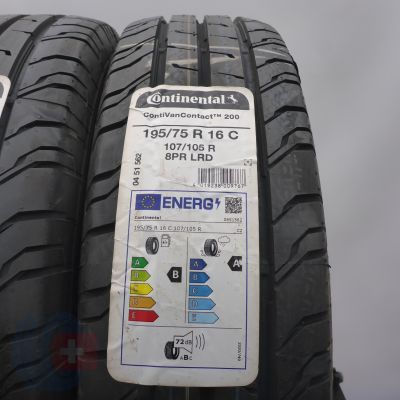 3. Opony 195/75 R16C 2x CONTINENTAL 107/105R ContiVanContact 200 Letnie 2021