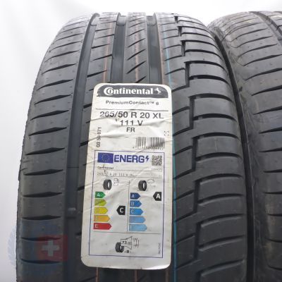2. Opony 265/50 R20 4x CONTINENTAL 111Y XL PremiumContact 6 Letnie 2022 Nieużywane