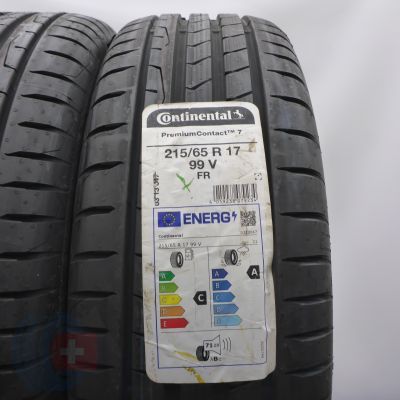2. Opony 215/65 R17 4x CONTINENTAL 99V PremiumContact 7 Letnie 2023 Nieużywane