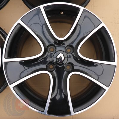 4. 4 x Alufelgi 16 RENAULT 4x100 6,5J Et44 Oryginalne Clio Lodgy Lutecia ZOE TPMS