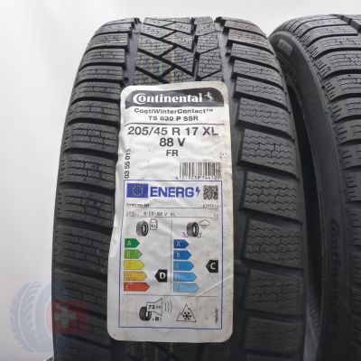 2. Opony 205/45 R17 2x CONTINENTAL 88V XL ContiWinterContact Ts 830 P RFT Zimowe 2022 