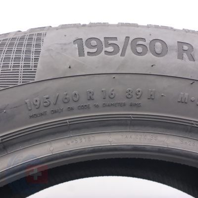 7. Opony 195/60 R16 4x CONTINENTAL 89H WinterContact Ts860 Zimowe 2020 Nieużywane 