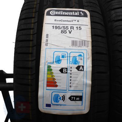 2. 2 x CONTINENTAL 195/55 R15 85V EcoContact 6 Lato 2018 Jak Nowe Nieużywane