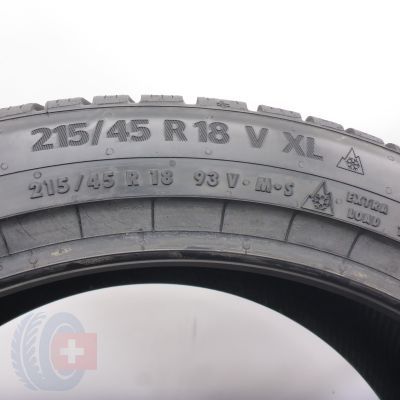 6. Opony 215/45 R18 2x CONTINENTAL 93V XL WinterContact TS 870 P Zimowe 2022/23 