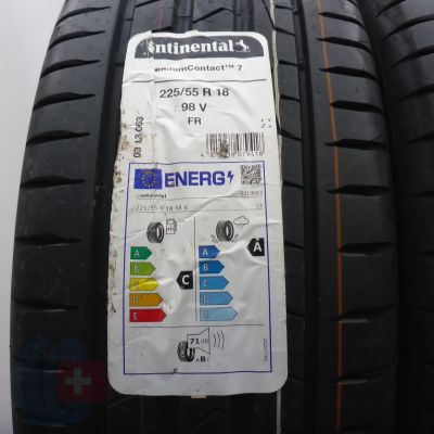 3. Opony 225/55 R18 2x CONTINENTAL 98V PremiumContact 7 Letnie 2023 Nieużywane