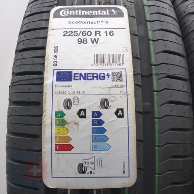 2. Opony 225/60 R16 2x CONTINENTAL 98W EcoContact 6 Letnie 2022