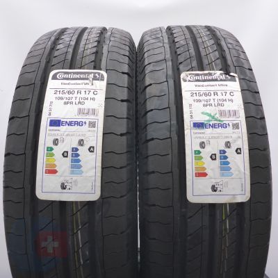 Opony 215/60 R17C 2x CONTINENTAL 109/107T VanContact Ultra Letnie 2022 Nieużywane 