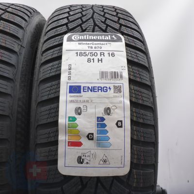 2. Opony 185/50 R16 2x CONTINENTAL 81H WinterContact TS 870 Zimowe 2022