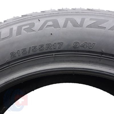 4. Opony 215/55 R17 2x BRIDGESTONE 94V Turanza T001 AO letnie 7,2mm 2017 Jak Nowe