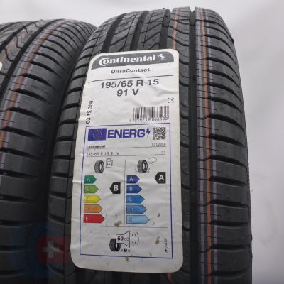 2. Opony 195/65 R15 2x CONTINENTAL 91V UltraContact Letnie 2022 