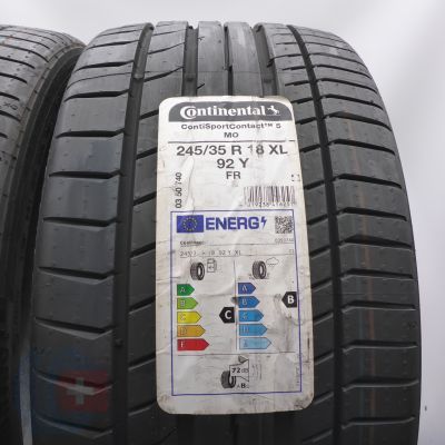 2. Opony 245/35 R18 2x CONTINENTAL 92Y ContiSportContact 5 M0  Letnie 2022 