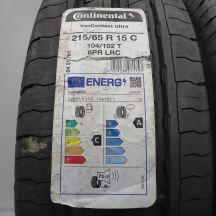 2. Opony 215/65 R15C 2x CONTINENTAL 104/102T VanContact Ultra Letnie 2022 Nieużywane