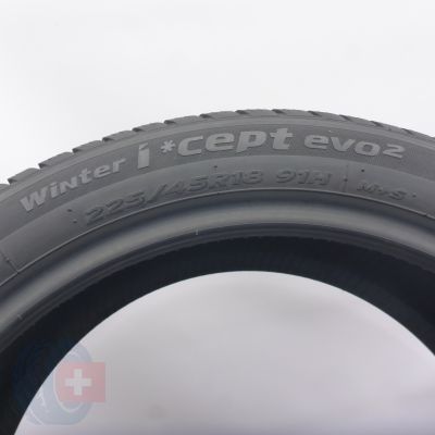 7. Opony 225/45 R18 2x HANKOOK 91H Winter I Cept evo2 W320 MO Zimowe 2021 Jak Nowe 7-7,2mm
