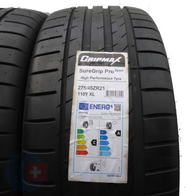 3. Opony 275/45 R21 4x GRIPMAX 110Y XL SureGrip Pro Sport Letnie 2022 Jak Nowe Nieużywane