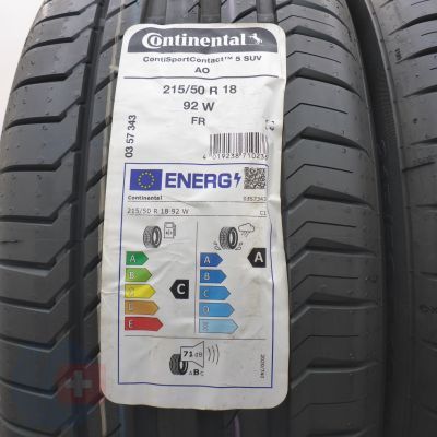 3. Opony 215/50 R18 4x CONTINENTAL 92W ContiSportContact 5 SUV A0 Letnie 2023