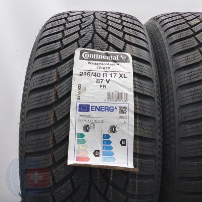 2. Opony 215/40 R17 2x CONTINENTAL 87V WinterContact TS 870 Zimowe 2023 