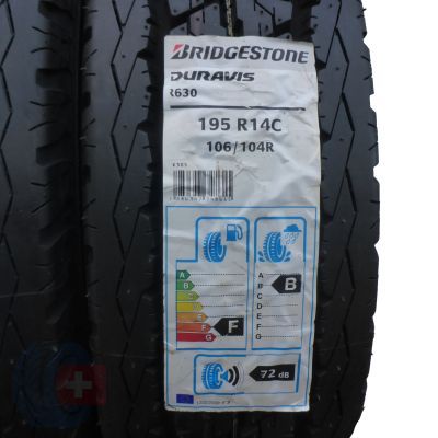 2. 2 x BRIDGESTONE 195/80 R14 C 106/104R Duravis R630 Lato 2017