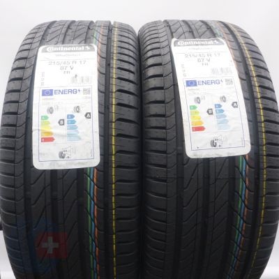 3.  Opona 215/45 R17 4x CONTINENTAL 87V XL UltraContact Letnie 2022 Jak Nowe