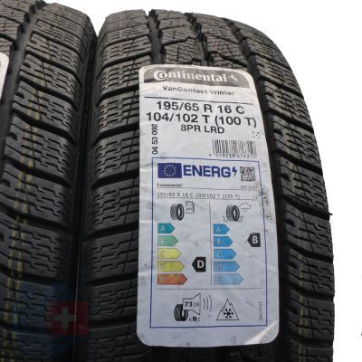 3. Opony 195/65 R16C 2x  CONTINENTAL 104/102T VanContact Winter Zimowe 2022 Nieużywane 