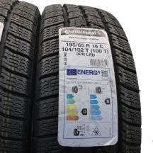 3. Opony 195/65 R16C 2x  CONTINENTAL 104/102T VanContact Winter Zimowe 2022 Nieużywane 
