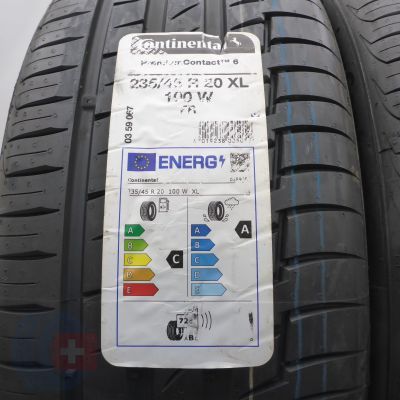 2. Opony 235/45 R20 2x CONTINENTAL 100W XL PremiumContact 6 Letnie 2023 Nieużywane