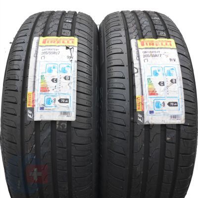 Opony 205/55 R17 2x PIRELLI 91V Cinturato P7 BMW Letnie 2019 Jak Nowe Nieużywane 