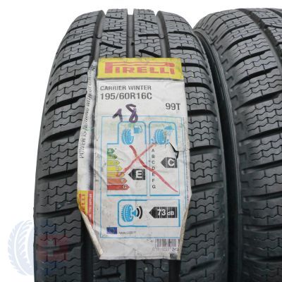 2. Opony 195/60 R16C 2x PIRELLI 99/97T Carrier Winter Zimowe 2018 Nieużywane 