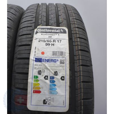 2. Opony 215/65 R17 4x CONTINENTAL 99H EcoContact 6 A0 Letnie 2021 Jak Nowe