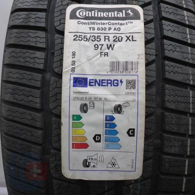 2. Opony 255/35 R20 2x CONTINENTAL 97W XL AO ContiWinterContact TS830P Zimowe 2022 Nieużywane 