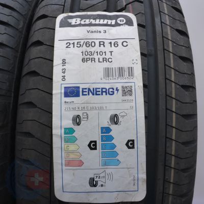 3. Opony 215/60 R16C 4x BARUM 103/101T Vanis3 Letnie 2023 Nieużywane