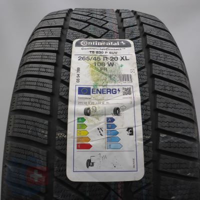 Opona 265/45 R20 1x CONTINENTAL 108W XL SUV  ContiWinterContact TS 830 P Zimowa 2021 