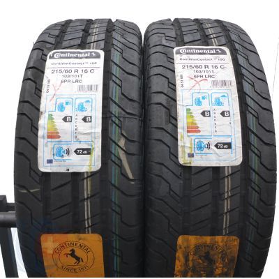 3. Opony 215/60 R16C 4x CONTINENTAL 103/101T ContiVanContact 100 Letnie 2020 Jak Nowe