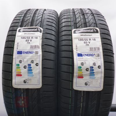 4. Opony 185/55 R16 4x CONTINENTAL 83V UltraContact Letnie 2022 Nieużywane 