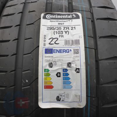 2. Opony 295/35 R21 2x CONTINENTAL 103Y MGT SportContact7 Letnie 2022 Nieużywane