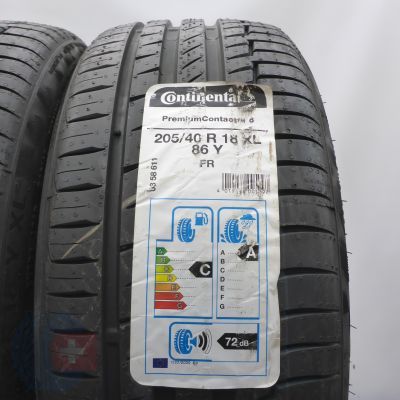 2. Opony 205/40 R18 2x CONTINENTAL 86Y XL PremiumContact 6 Letnie 2021